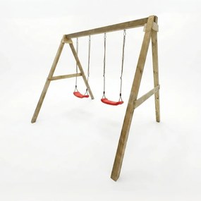 Baloiço Duplo Crianças Exterior Madeira Max-Play Swing 198 x 217 x 202cm