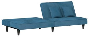 Sofá-cama veludo azul