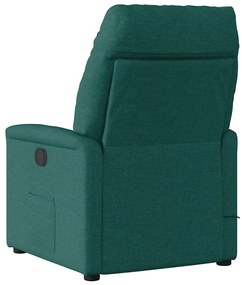 Poltrona elétrica reclinável tecido verde-escuro