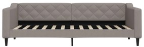 Sofá-cama 80x200 cm tecido cinzento-acastanhado