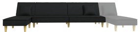 Sofá-cama em forma de L 279x140x70 cm tecido preto