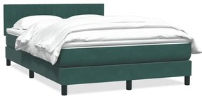 vidaXL Cama box spring com colchão 160x210 cm veludo verde escuro