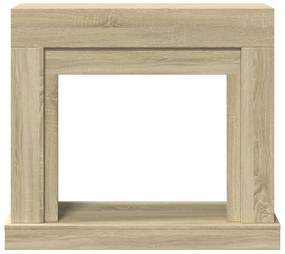 Cornija lareira 100x30x87,5cm derivados madeira carvalho sonoma
