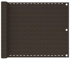 vidaXL Tela de varanda 75x600 cm PEAD castanho