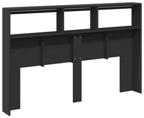 Armário de cabeceira com luzes LED 160x17x102 cm preto