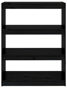 Estante/divisória 80x30x103,5 cm madeira pinho maciça preto