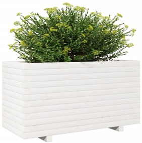 Vaso/floreira de jardim 90x90x49,5 cm pinho maciço branco