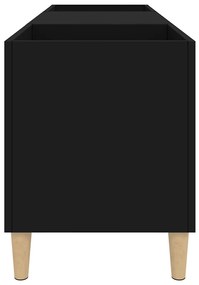 Armário para discos 121x38x48 cm derivados de madeira preto