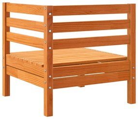 Sofá de canto para jardim madeira de pinho maciça castanho-mel