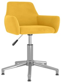 vidaXL Cadeira de escritório giratória veludo amarelo