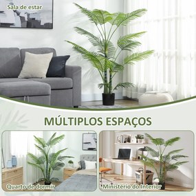 Planta Artificial Decorativa 170 cm Palmeira Artificial com Vaso e Folhas para Interior Casa Sala Escritório Verde