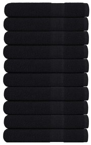 vidaXL Toalhas 10 pcs 100x200 cm 360 gsm 100% algodão preto