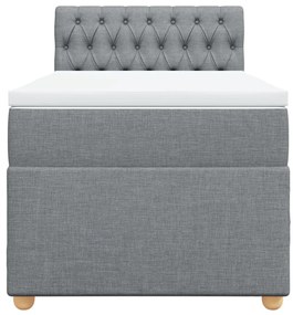 Cama com molas/colchão 90x190 cm tecido cinzento-claro