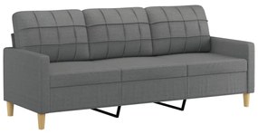4 pcs conjunto de sofás com almofadas tecido cinzento-escuro