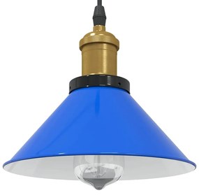 vidaXL Candeeiro suspenso regulável altura E27 azul escuro Ø22cm