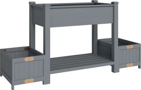 Outsunny Canteiro Elevado para Horta Jardineira com Prateleira 149x46x76 cm Cinza | Aosom Portugal