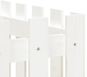 Canteiro elevado design cerca 200x50x70 cm pinho maciço branco
