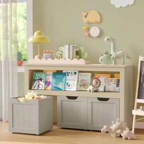 Estante para crianças com Rodas 30 x 102 x 60 cm bege areia