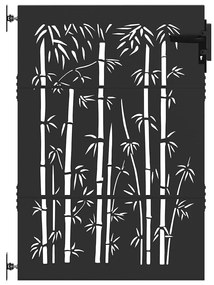 Portão de Jardim Preto 105 x 150 cm Aço com Revestimento em Pó