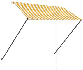 Toldo retrátil com LED 250x150 cm amarelo e branco