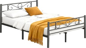 Cama metálica 160 x 200 cm (COLCHÃO NÃO INCLUIDO), estrutura de cama preta