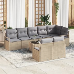 Conjunto de Sofá de Jardim vidaXL com 9 Peças e Almofadas em Rattan Pr