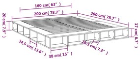 Estrutura de cama 200x200 cm derivados de madeira branco