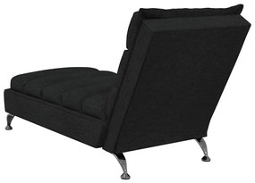 Chaise lounge de massagem com almofadões tecido preto