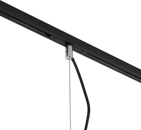 Candeeiro pendente de design cromado escuro para sistema de calha monofásico - Slimline Sara