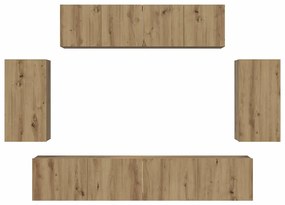 Conjunto de móvel de TV 6 pcs carvalho artisiano