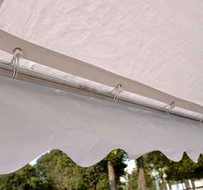 Tenda para Festas 400x400x280cm para Exterior Campismo Casamentos com 4 Janelas e 2 Portas Branco