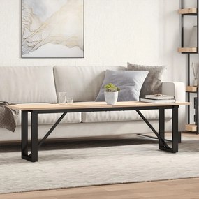 Mesa de centro estrutura em O 160x40x45cm pinho e aço