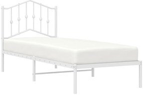 Estrutura de cama com cabeceira 90x190 cm metal branco