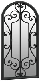 Espelho de jardim p/ uso exterior ferro 70x30 cm preto