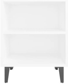 Mesa de cabeceira com pernas em metal 40x30x50 cm branco