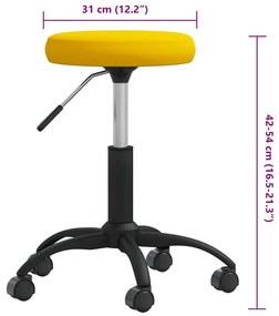 Banco de massagens veludo amarelo mostrada