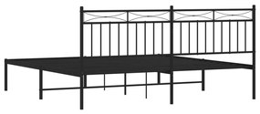 Estrutura de cama com cabeceira 183x213 cm metal preto