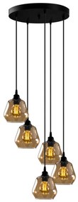 Candeeiro Suspenso Gold – Dourado e Preto – 49 x 49 cm