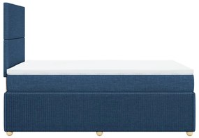 Cama boxspring com colchão 120x190 cm tecido azul