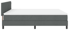 Cama Box com Colchão &amp; LED Cinza Escuro 180x200 cm Tecido