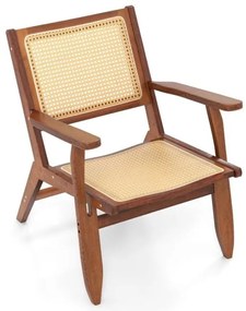 Buffet de Cozinha com 2 Portas de Cana e 4 Pés de Metal Buffet Bohemian com Prateleira Ajustável para Sala de Estar Sala de Jantar Marrom