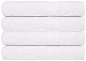 vidaXL Toalhas 4 pcs FROGN 100x200 cm 100% algodão branco