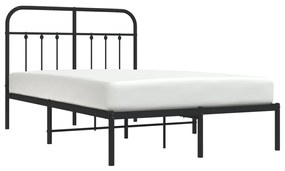 Estrutura de cama com cabeceira 120x190 cm metal preto
