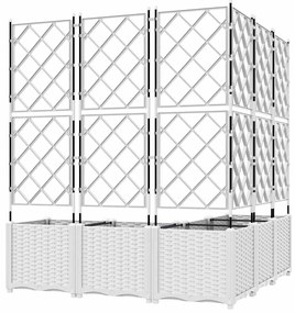 Jardineira com Treliça 5 pcs Branca 120x120x143 cm