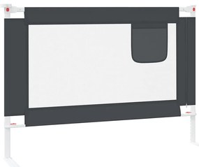 Barra segurança p/ cama infantil tecido 90x25 cm cinza-escuro