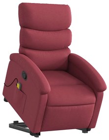 Poltrona de massagens reclin. elevatória tecido vermelho tinto
