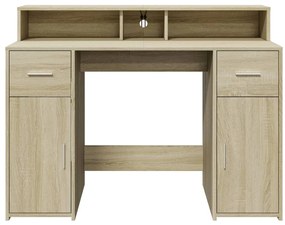 Secretária luzes LED 120x55x91cm deriv. madeira carvalho sonoma