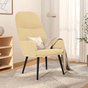 vidaXL Cadeira de descanso veludo branco nata