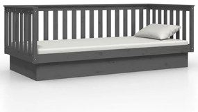 Sofá-cama 100x200 cm madeira de pinho maciça cinzento