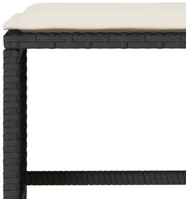 6 pcs conjunto sofás de jardim c/ almofadões vime PE preto